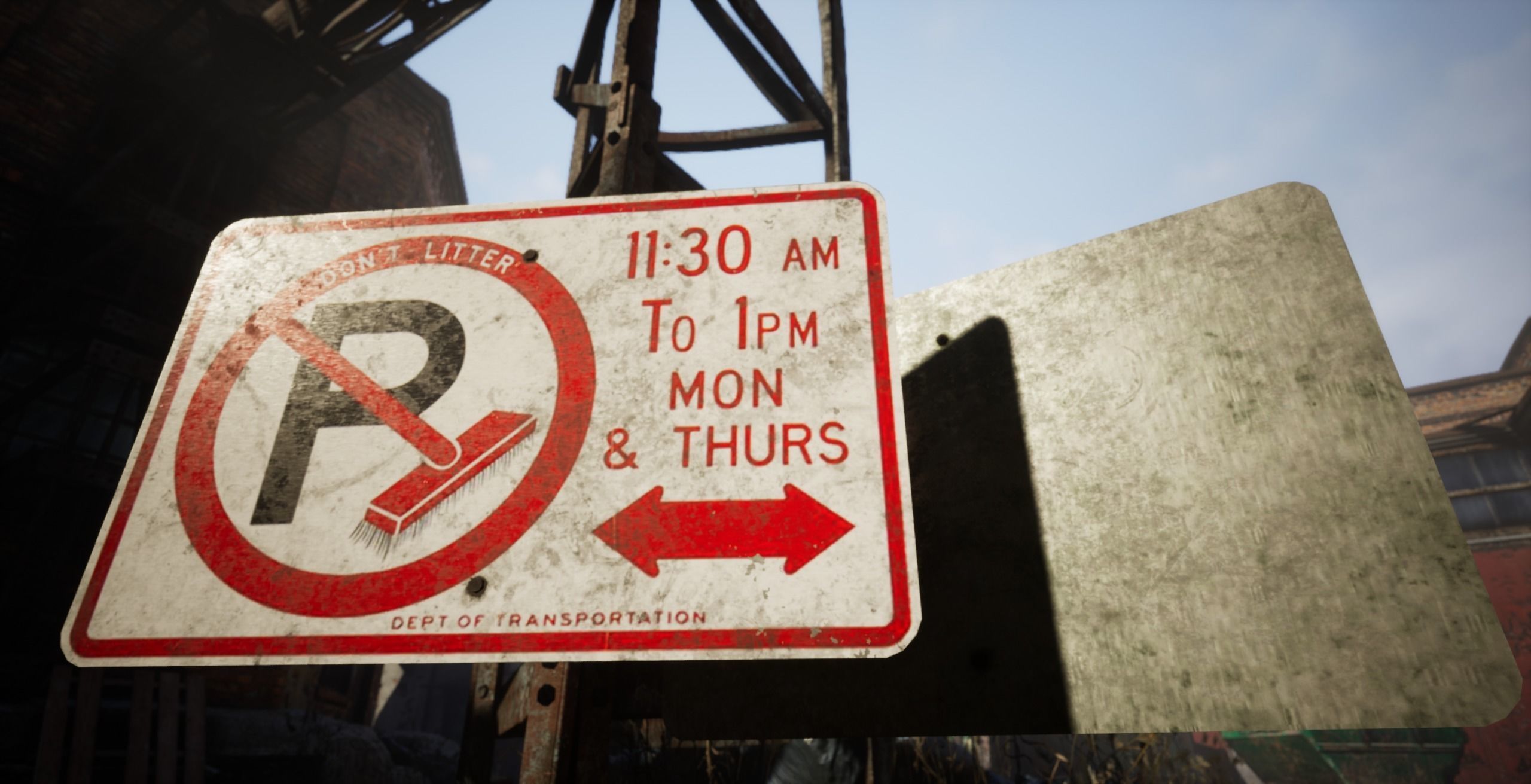 Traffic Sign01 Old Low-poly 3D model_10