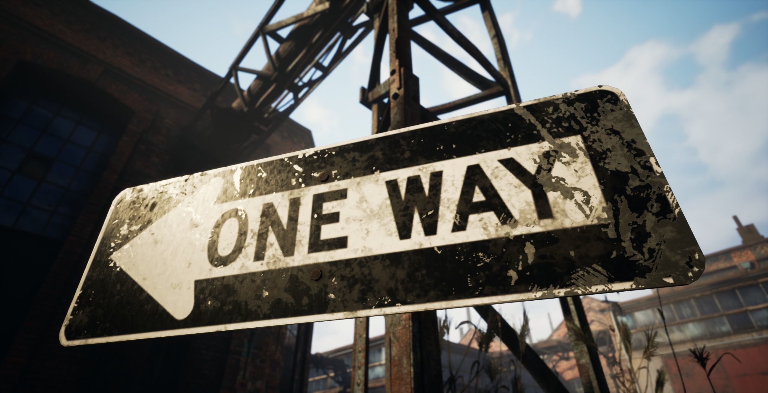 Traffic Sign01 Old Low-poly 3D model_5