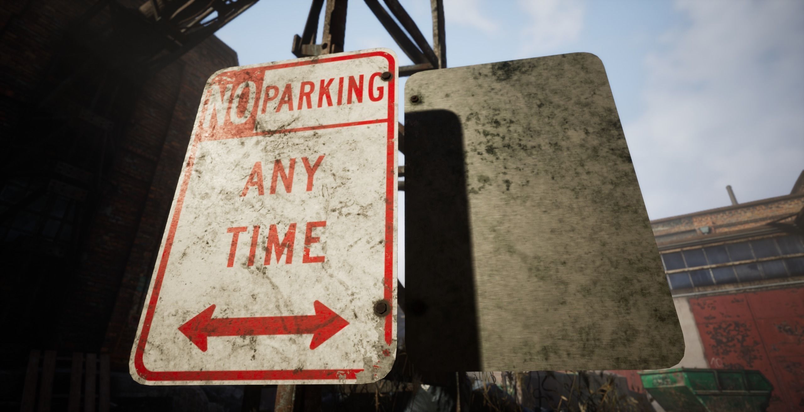 Traffic Sign01 Old Low-poly 3D model_8