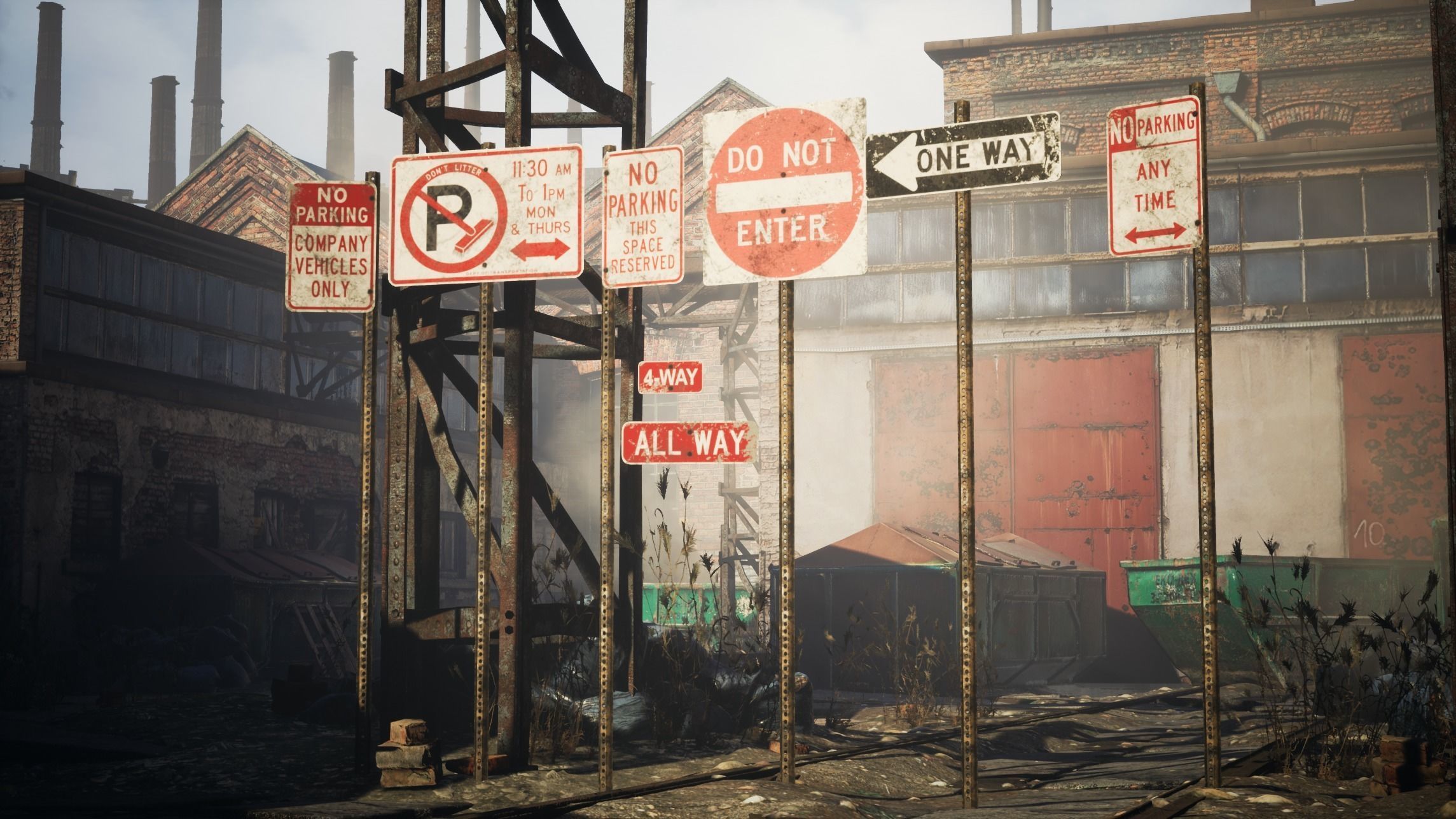 Traffic Sign01 Old Low-poly 3D model_3