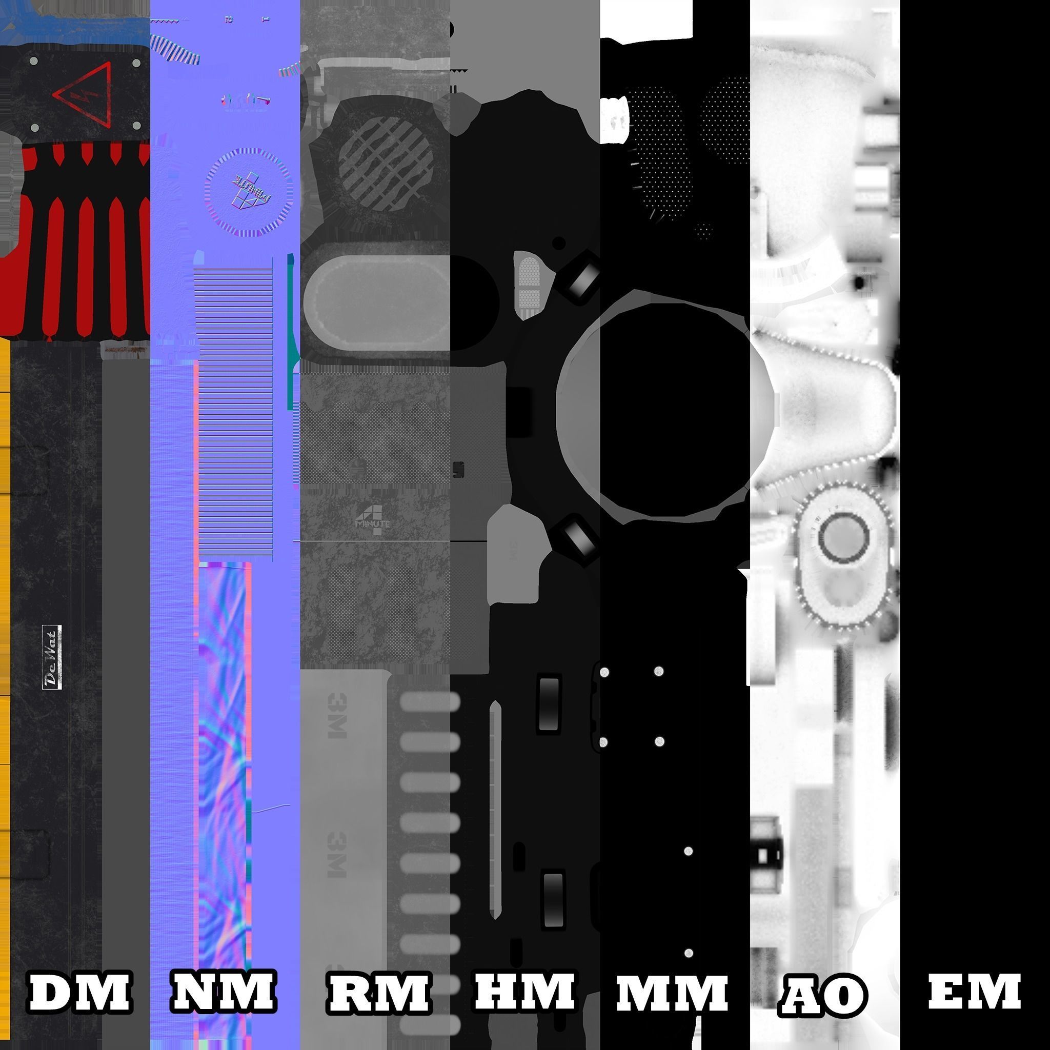 BIG SET WORK TABLE WITH TOOLS Low-poly 3D model_22