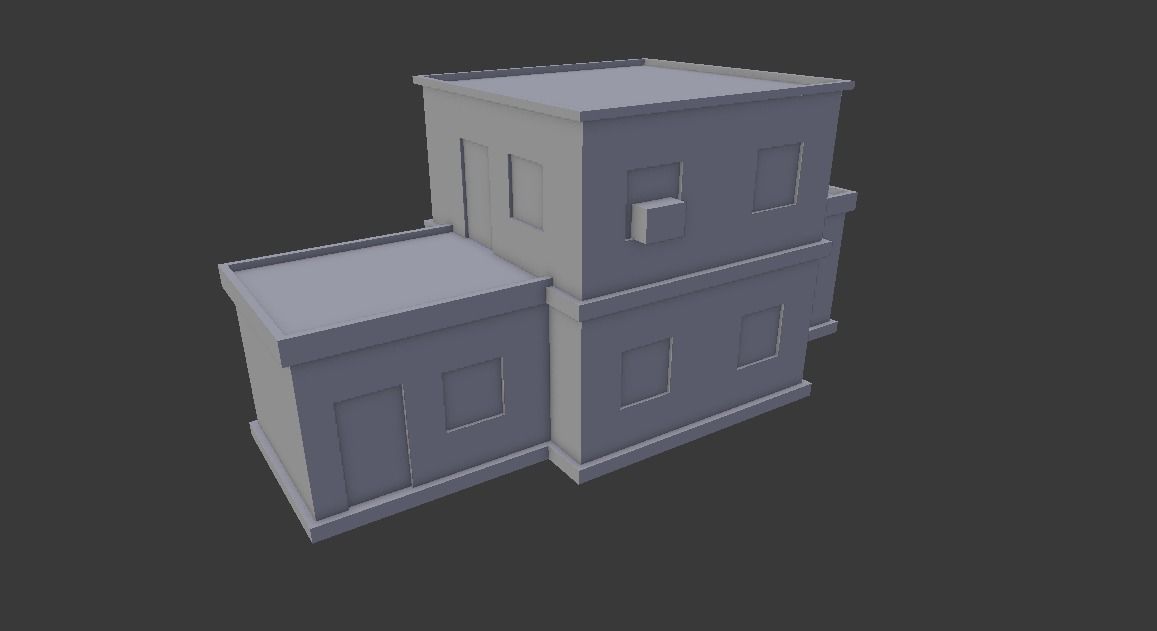 Building 1 house Low-poly 3D model_2