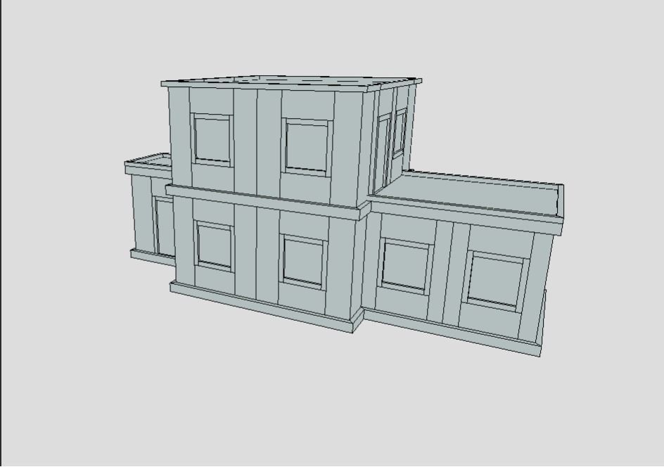 Building 1 house Low-poly 3D model_5