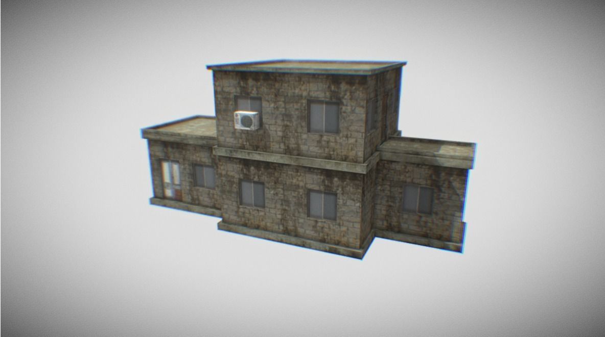Building 1 house Low-poly 3D model_1
