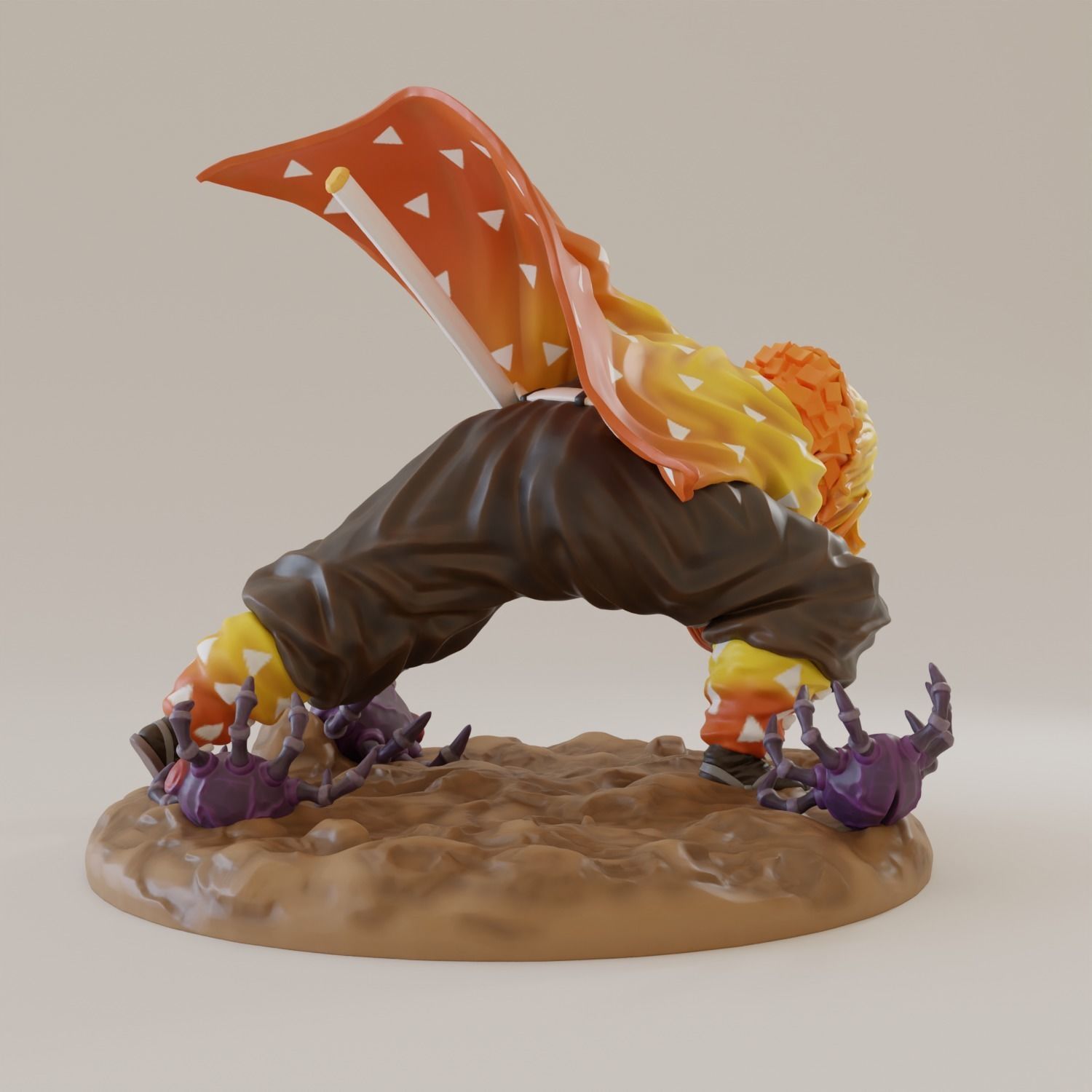 Zenitsu Thunder Breathing 3D print model_7