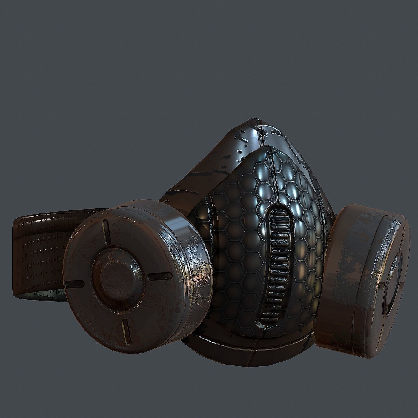 Gas mask helmet 3d model scifi Low-poly Low-poly 3D model Low-poly 3D model_3