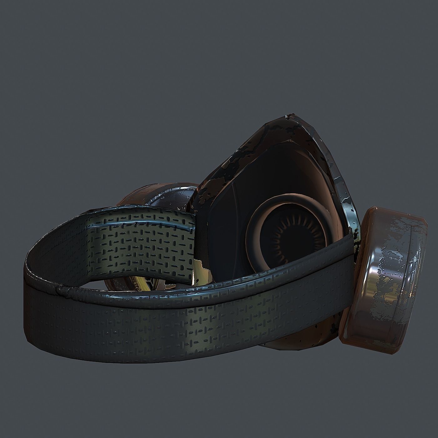 Gas mask helmet 3d model scifi Low-poly Low-poly 3D model Low-poly 3D model_4