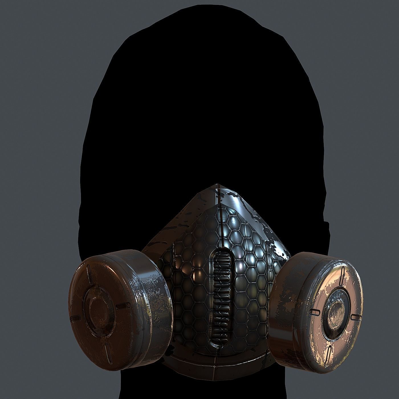 Gas mask helmet 3d model scifi Low-poly Low-poly 3D model Low-poly 3D model_2