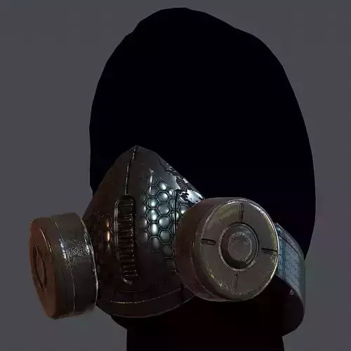 Gas mask helmet 3d model scifi Low-poly Low-poly 3D model