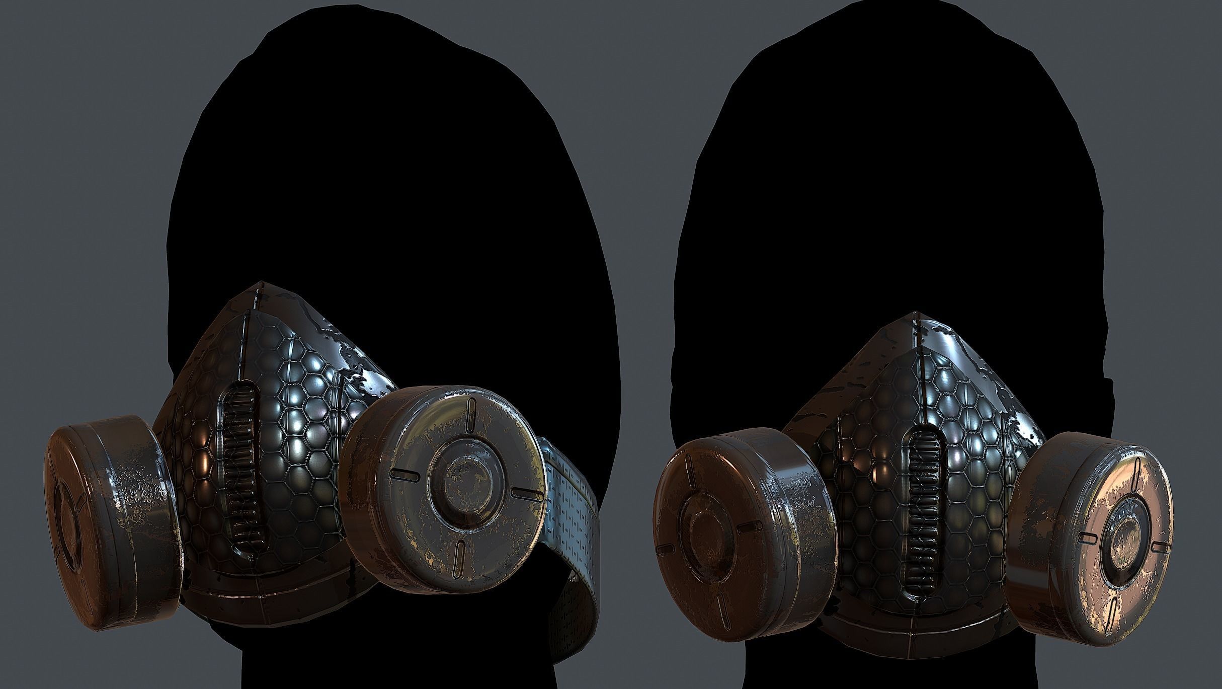 Gas mask helmet 3d model scifi Low-poly Low-poly 3D model Low-poly 3D model_1