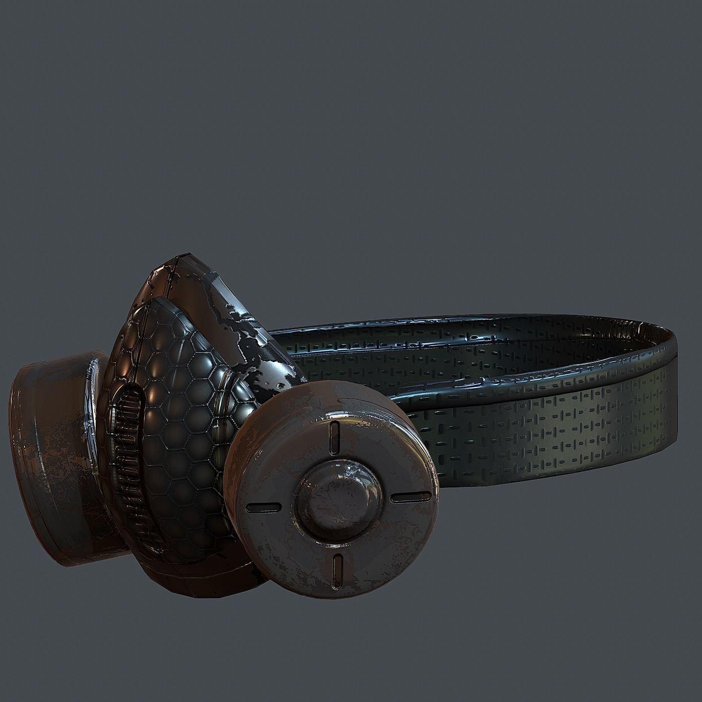 Gas mask helmet 3d model scifi Low-poly Low-poly 3D model Low-poly 3D model_6