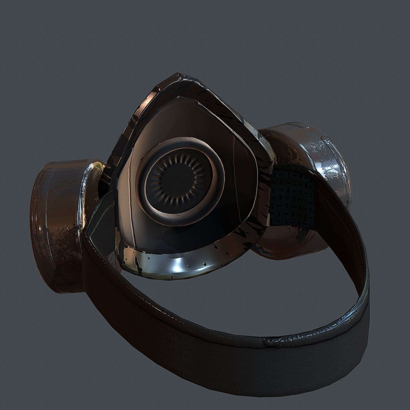 Gas mask helmet 3d model scifi Low-poly Low-poly 3D model Low-poly 3D model_5