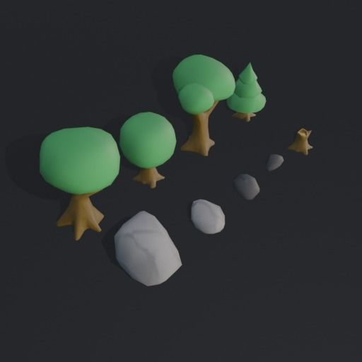 Low poly stylized trees pack Low-poly 3D model_3