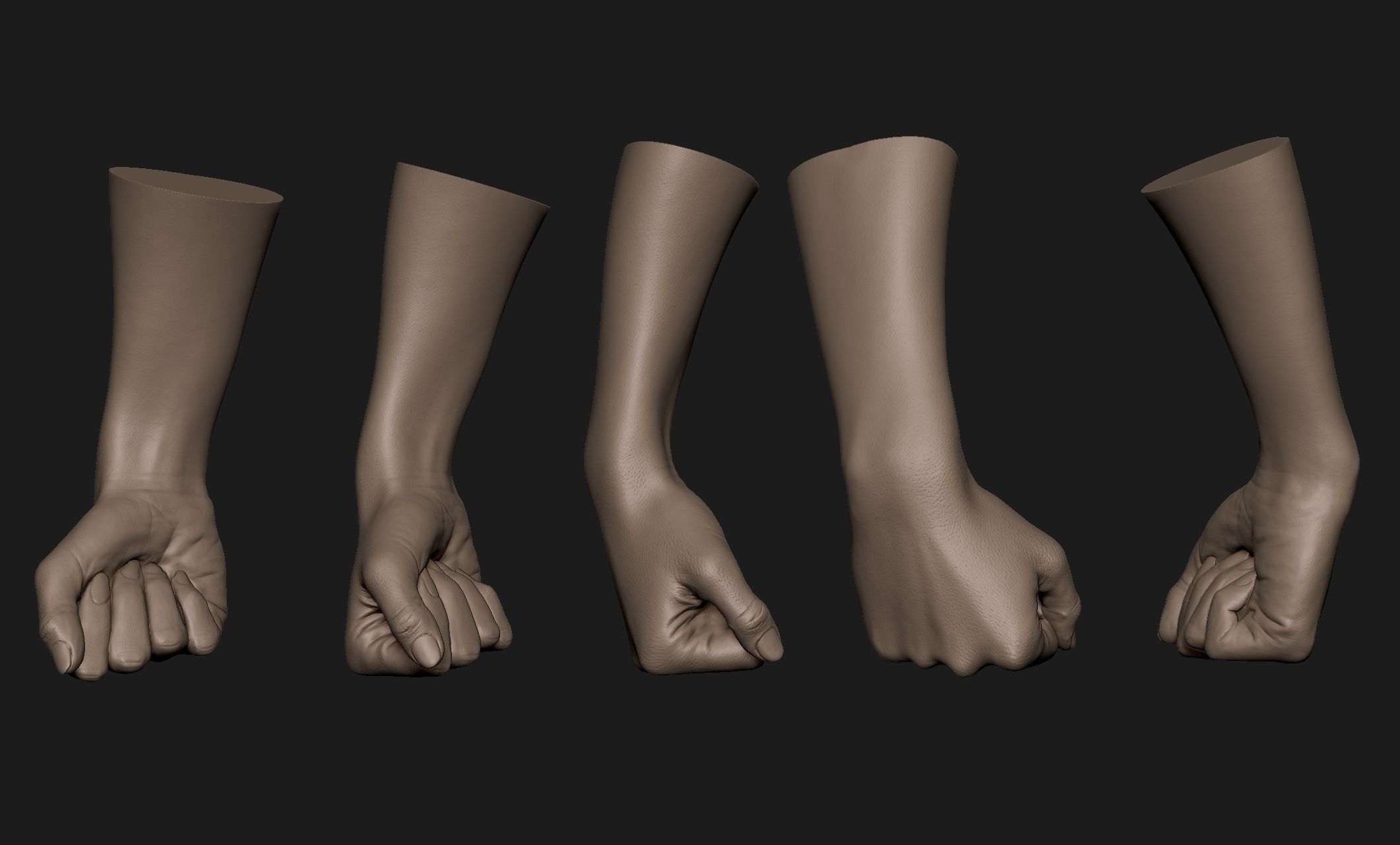 Realistic Female Hand Sculpt 1 3D model_6