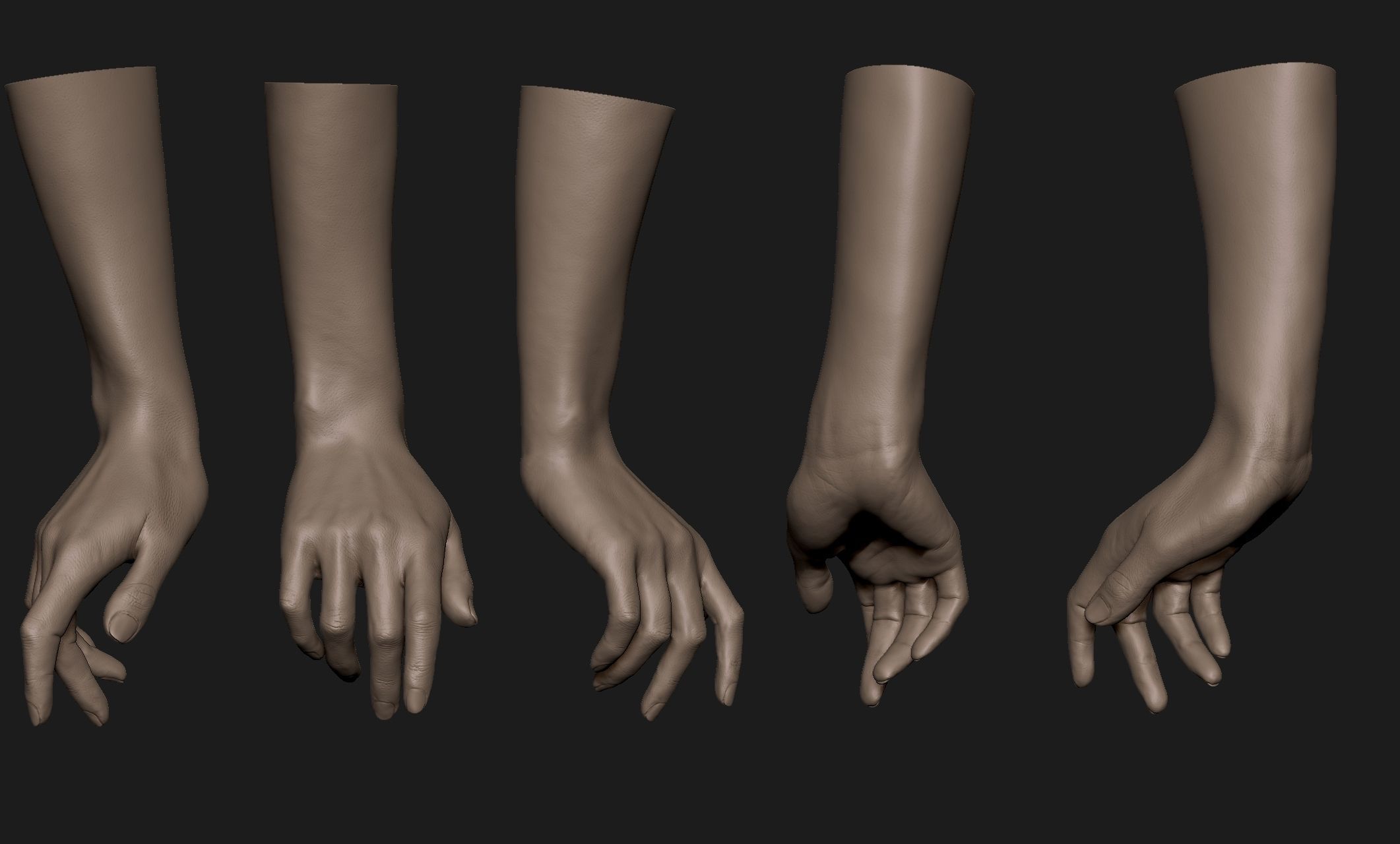 Realistic Female Hand Sculpt 2 3D model_6
