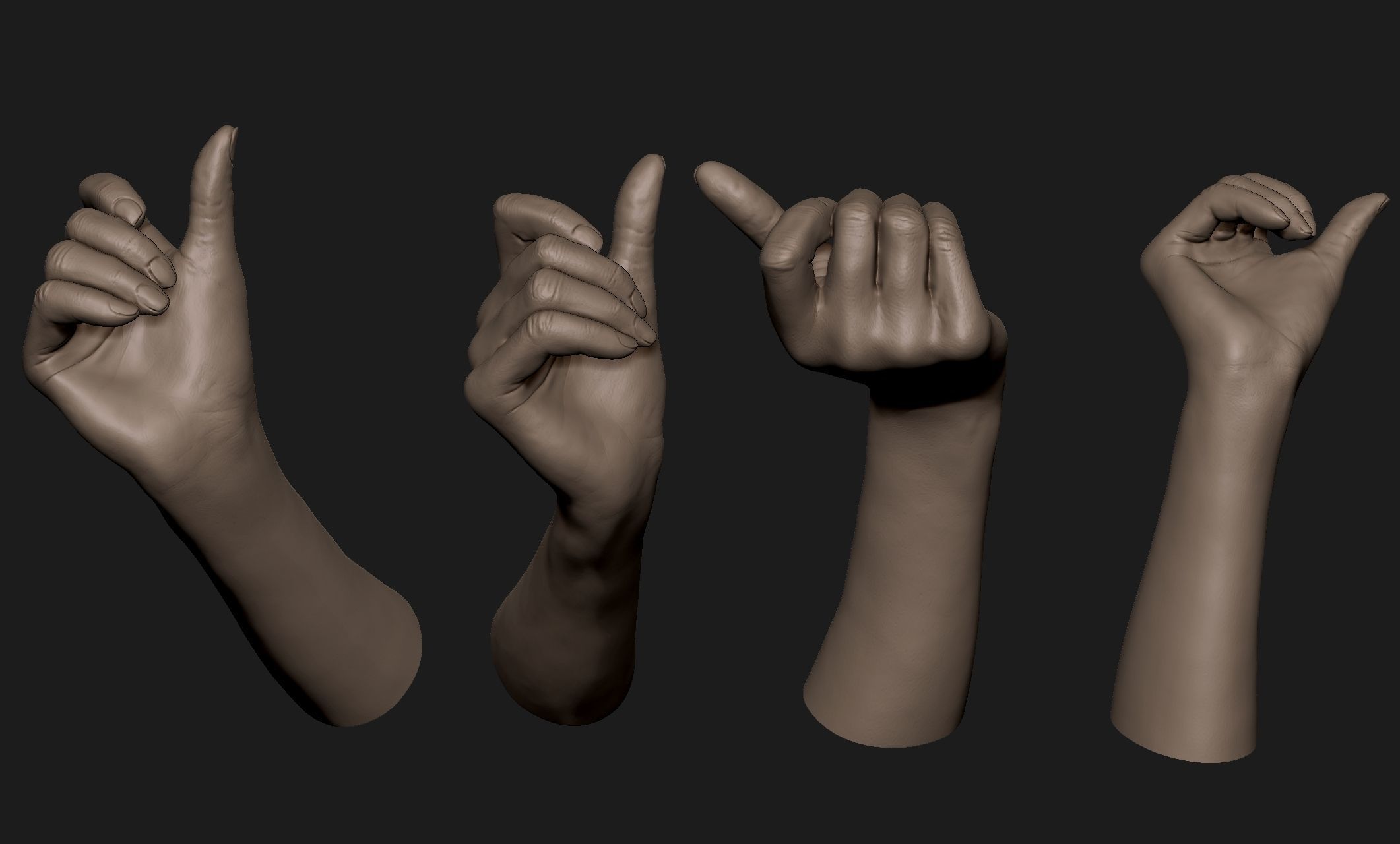 Realistic Female Hand Sculpt 4 3D model_6