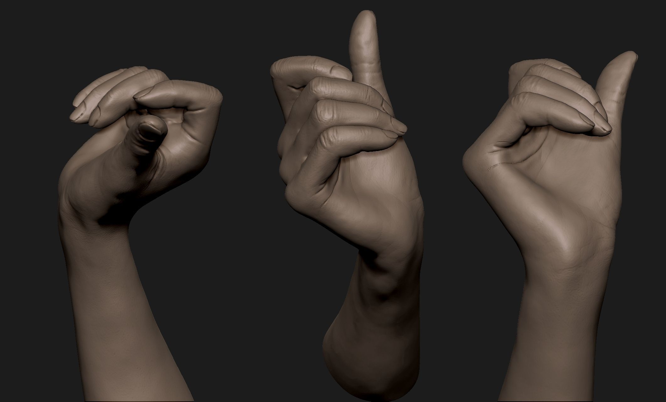 Realistic Female Hand Sculpt 4 3D model_1