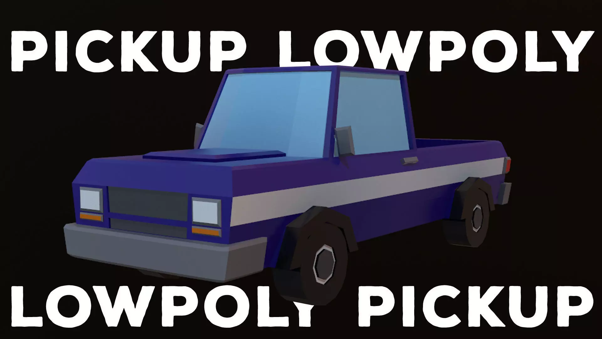 Pickup truck Low-poly 3D model_0