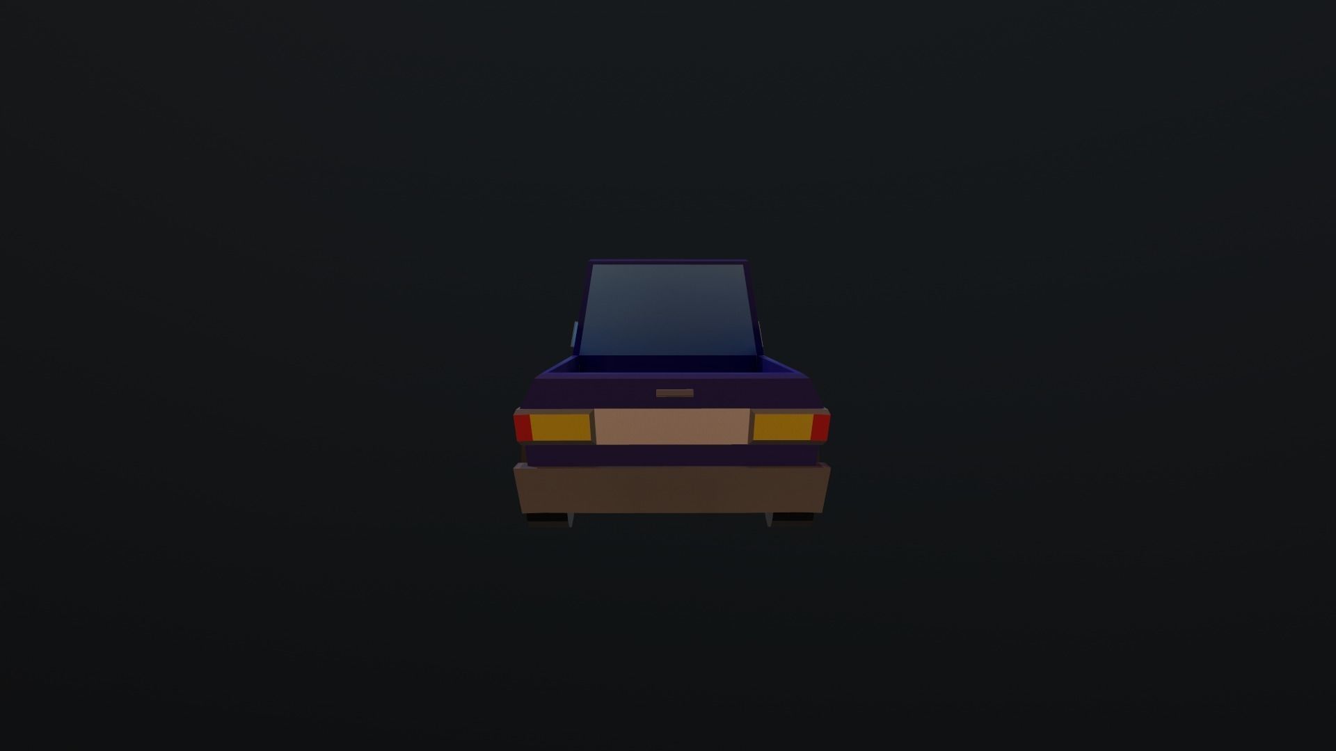 Pickup truck Low-poly 3D model_4
