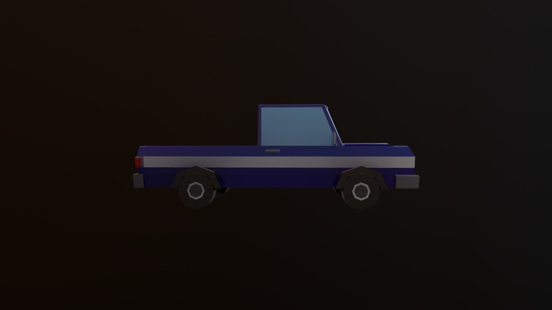 Pickup truck Low-poly 3D model_6