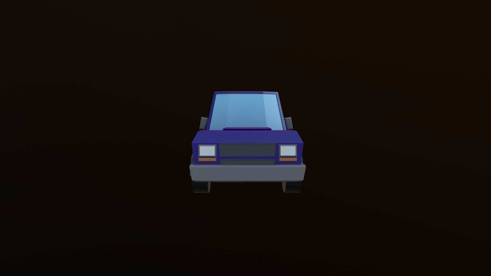 Pickup truck Low-poly 3D model_8