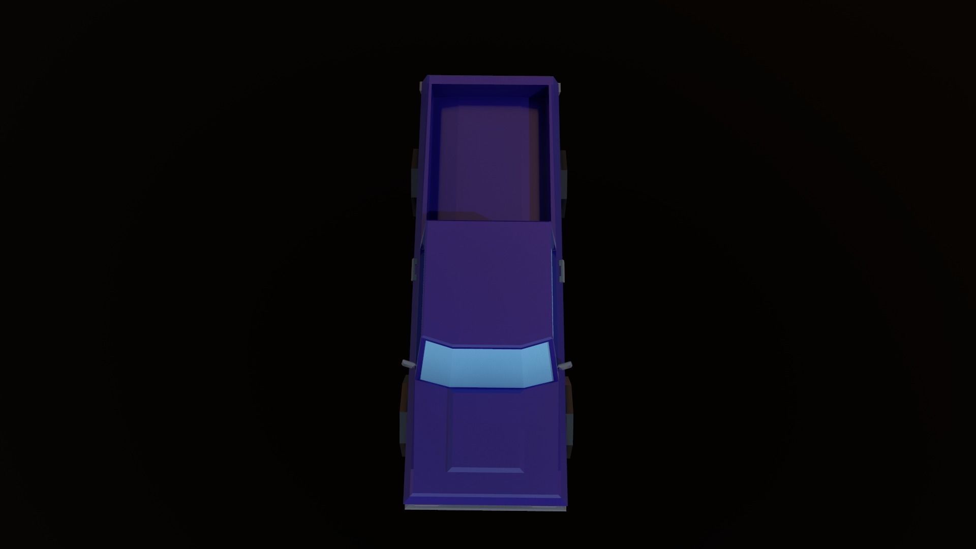 Pickup truck Low-poly 3D model_9