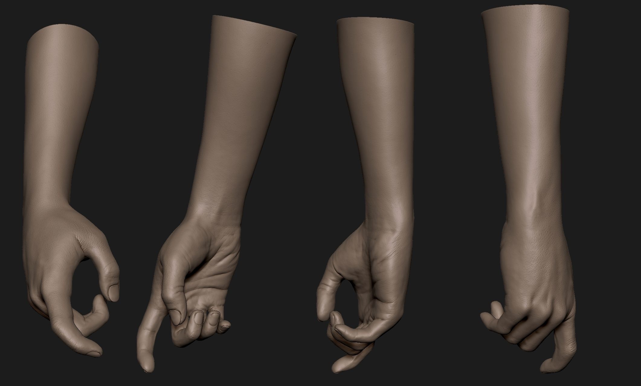 Realistic Female Hand Sculpt 8 3D model_5