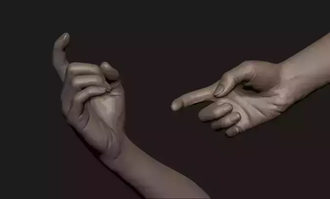 Realistic Female Hand Sculpt 8 3D model