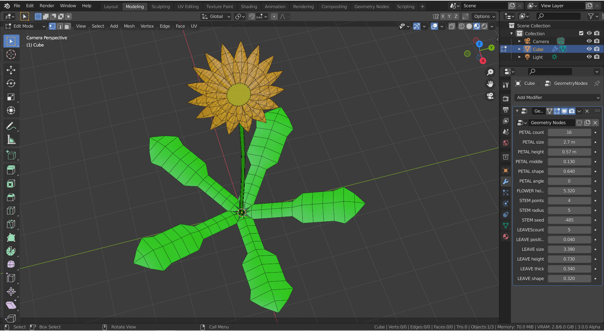 Magic Flower - Geometry Nodes Free low-poly 3D model_2