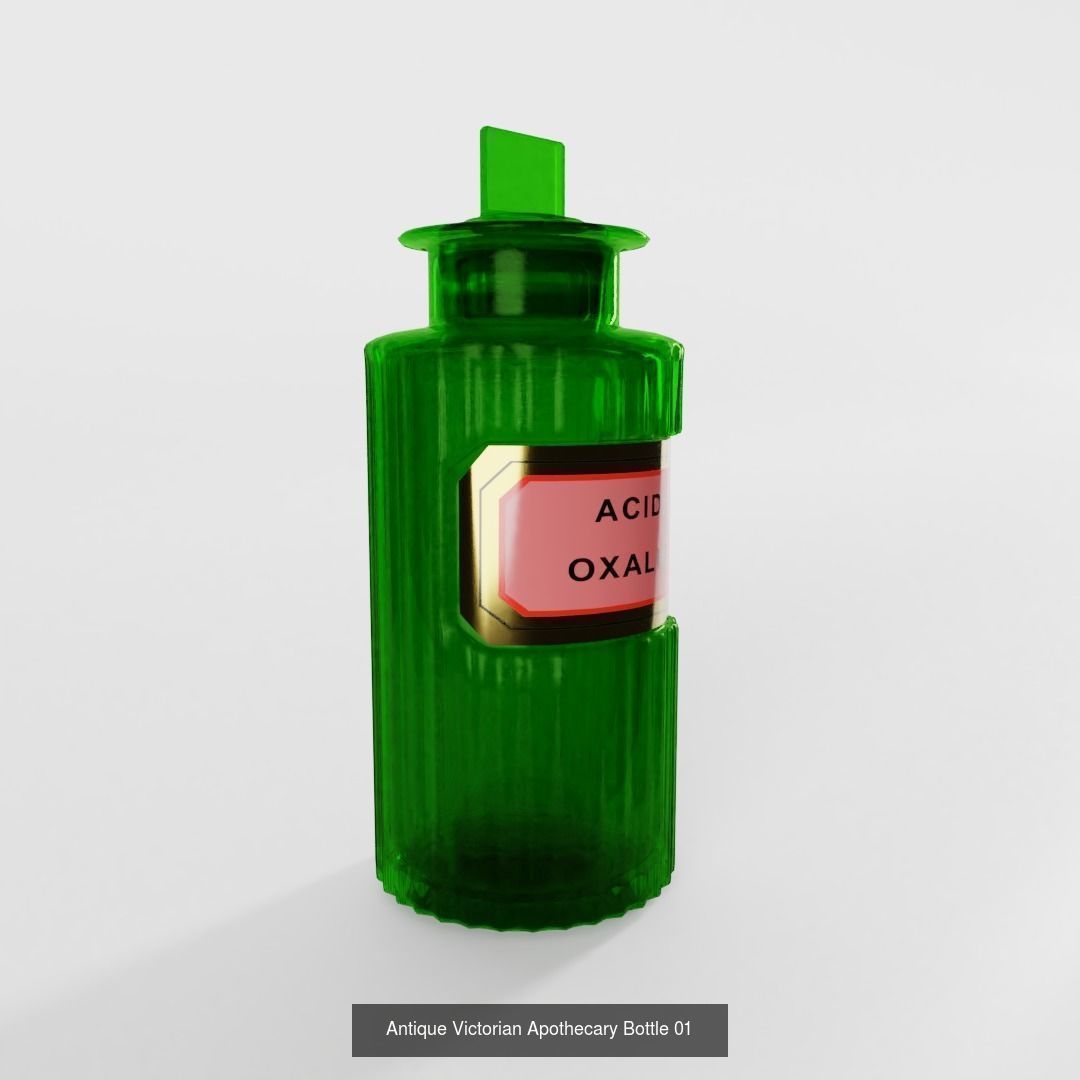 Antique Victorian Apothecary Bottles 3D Model Collection_2