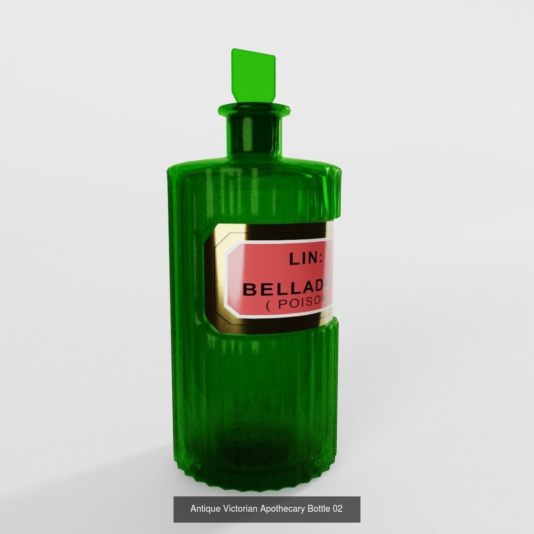 Antique Victorian Apothecary Bottles 3D Model Collection_3