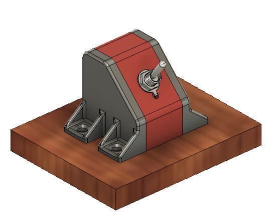 Toggle Switch Brackets 45 Degree 1-4 holes for switches 3D print model_7