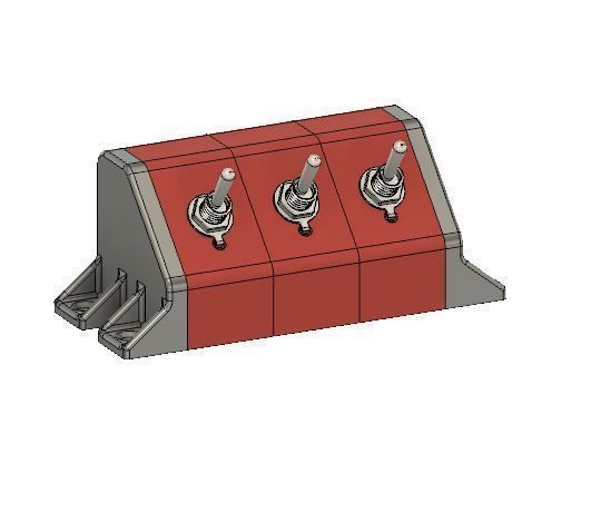 Toggle Switch Brackets 45 Degree 1-4 holes for switches 3D print model_10