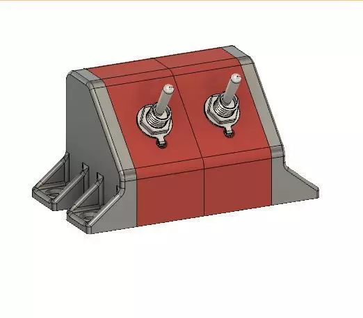 Toggle Switch Brackets 45 Degree 1-4 holes for switches 3D print model_0