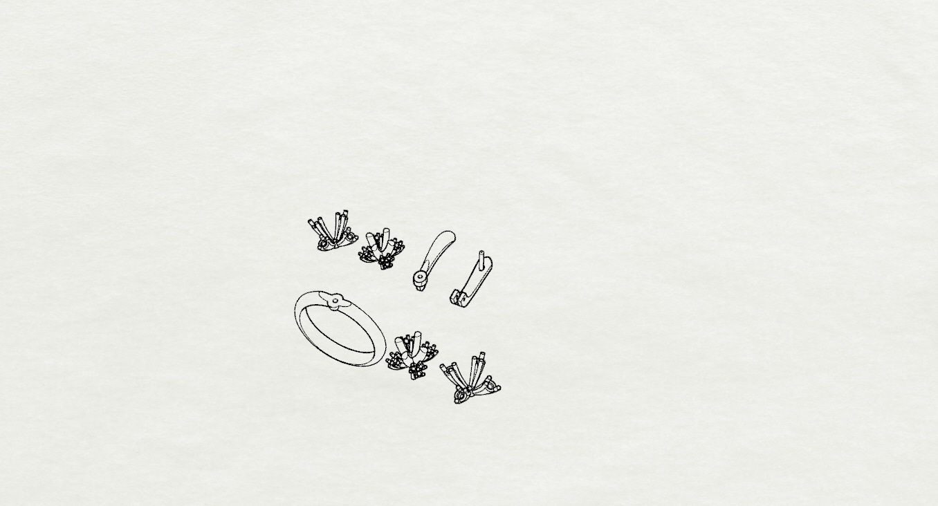 Ring and Earrings  3D print model_23