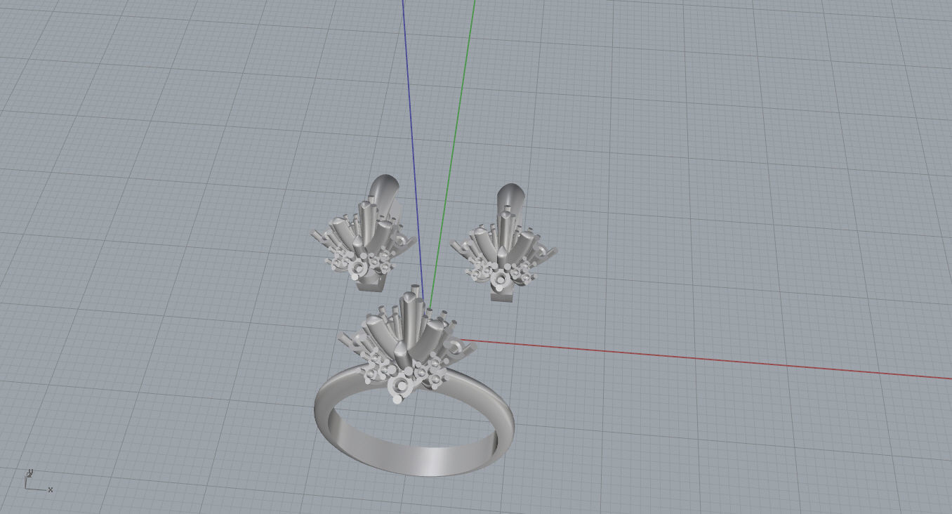 Ring and Earrings  3D print model_15