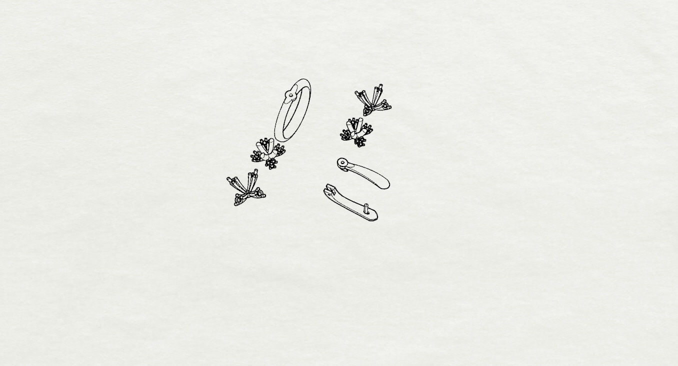 Ring and Earrings  3D print model_24