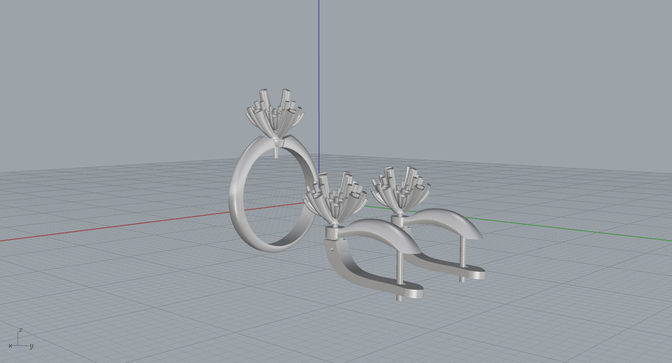 Ring and Earrings  3D print model_18