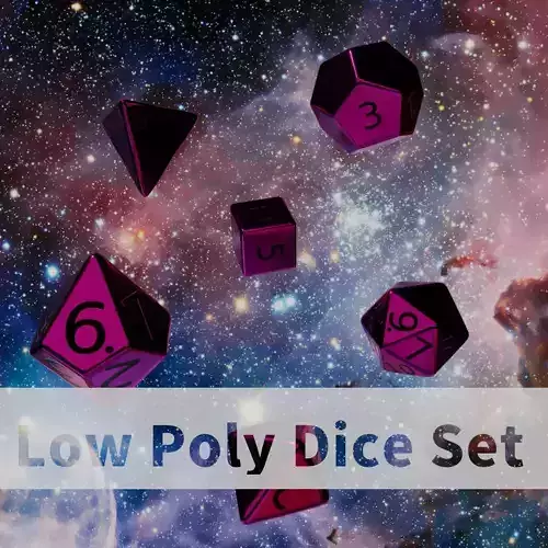 Pink Metal Dice Set