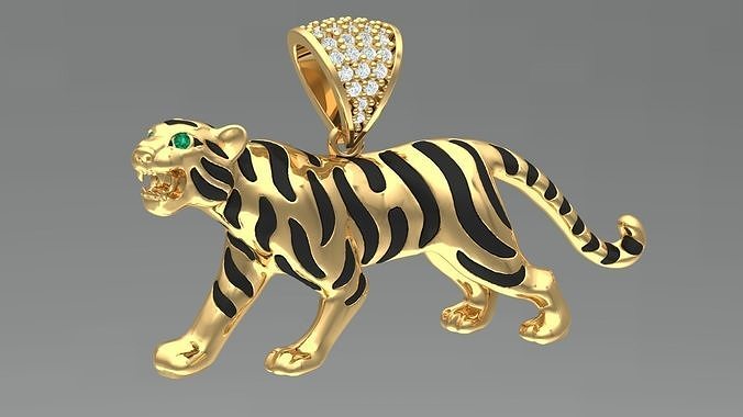 tiger pendant 4cm 3D print model