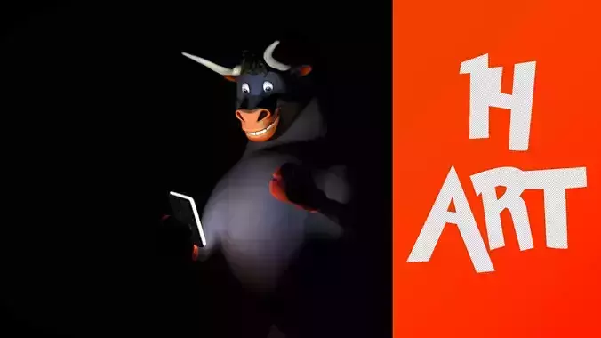 Bull Buddy  Low-poly 3D model
