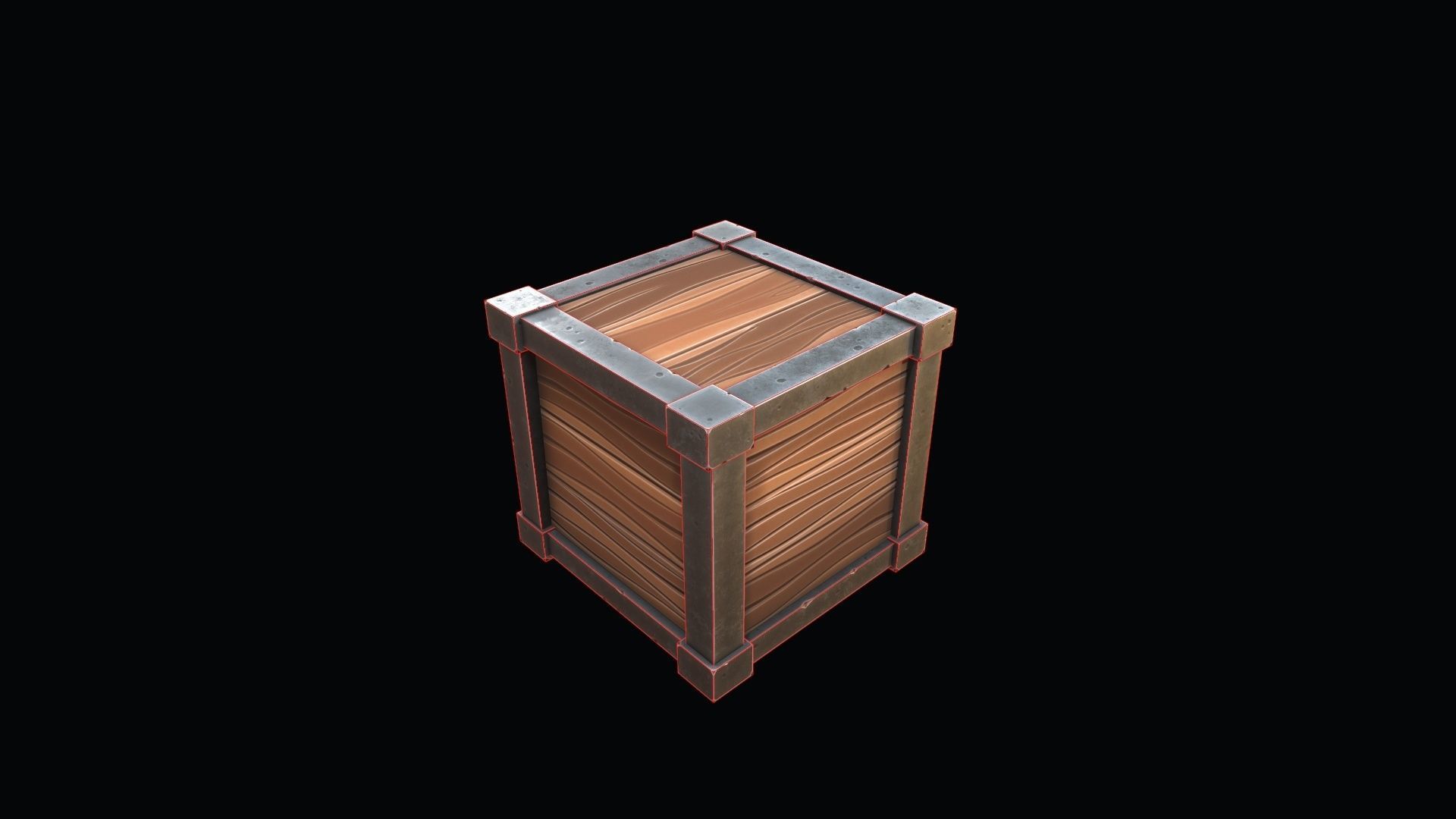 Box stylized Low-poly 3D model_7