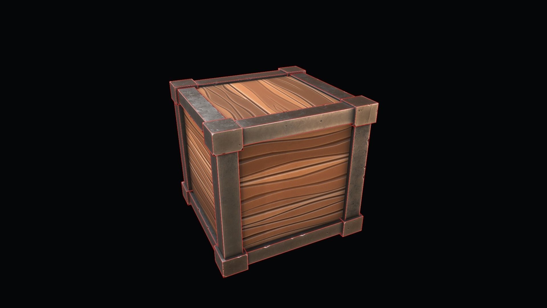 Box stylized Low-poly 3D model_8