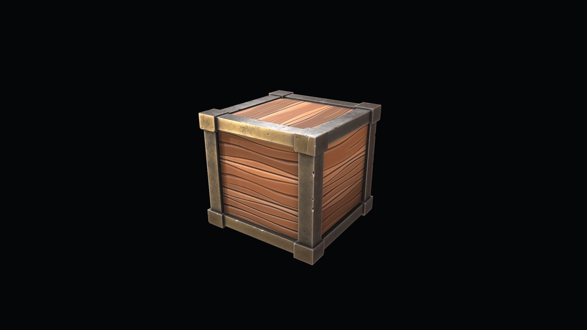 Box stylized Low-poly 3D model_2