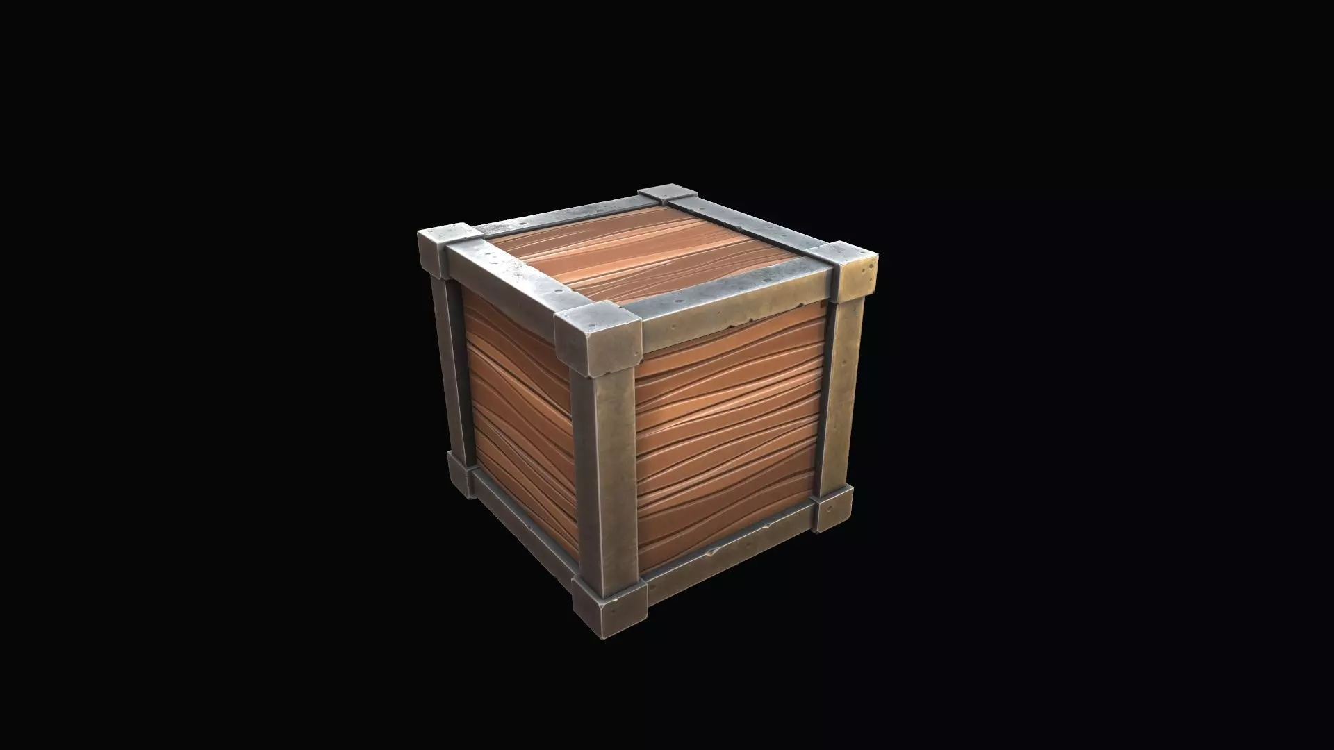 Box stylized Low-poly 3D model_0