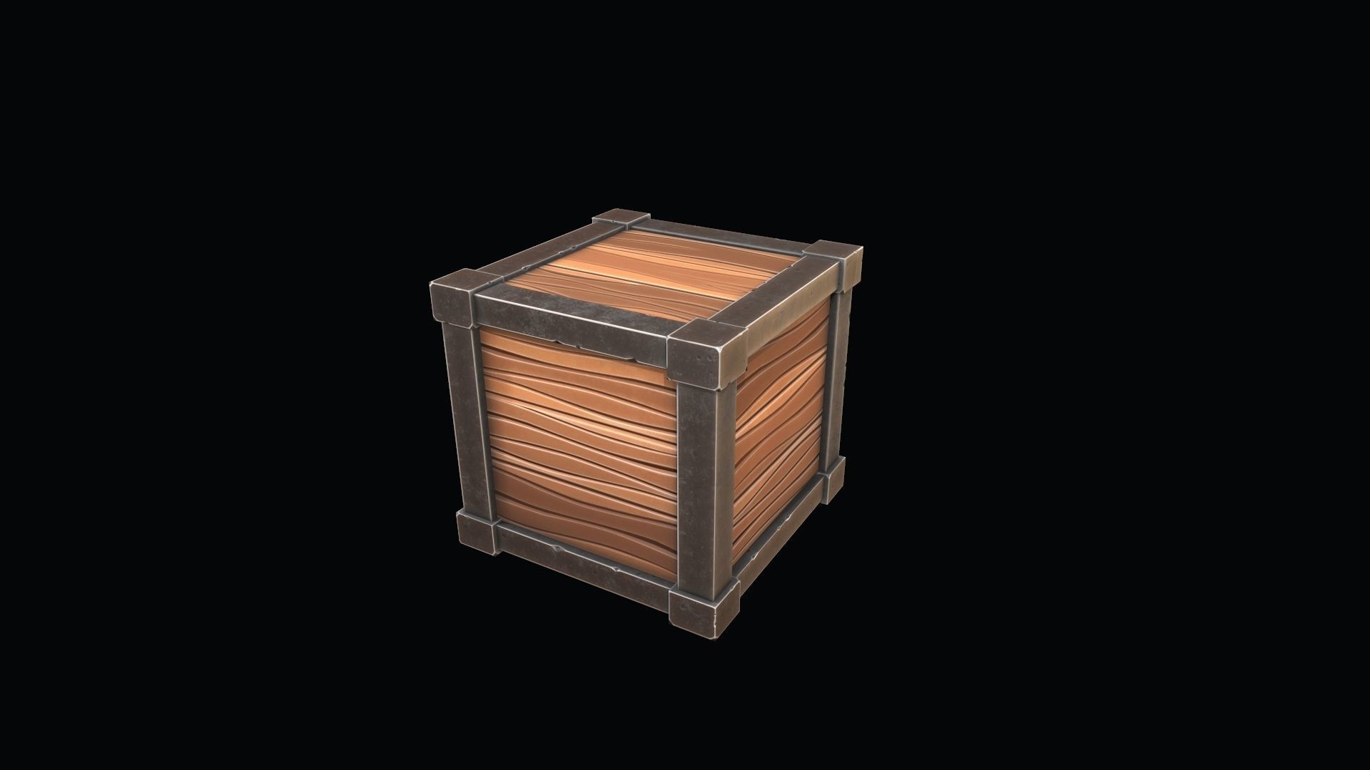 Box stylized Low-poly 3D model_1