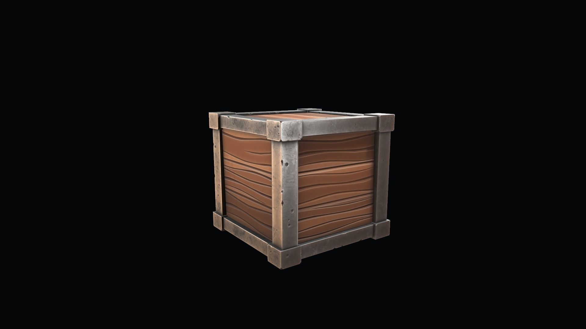 Box stylized Low-poly 3D model_3
