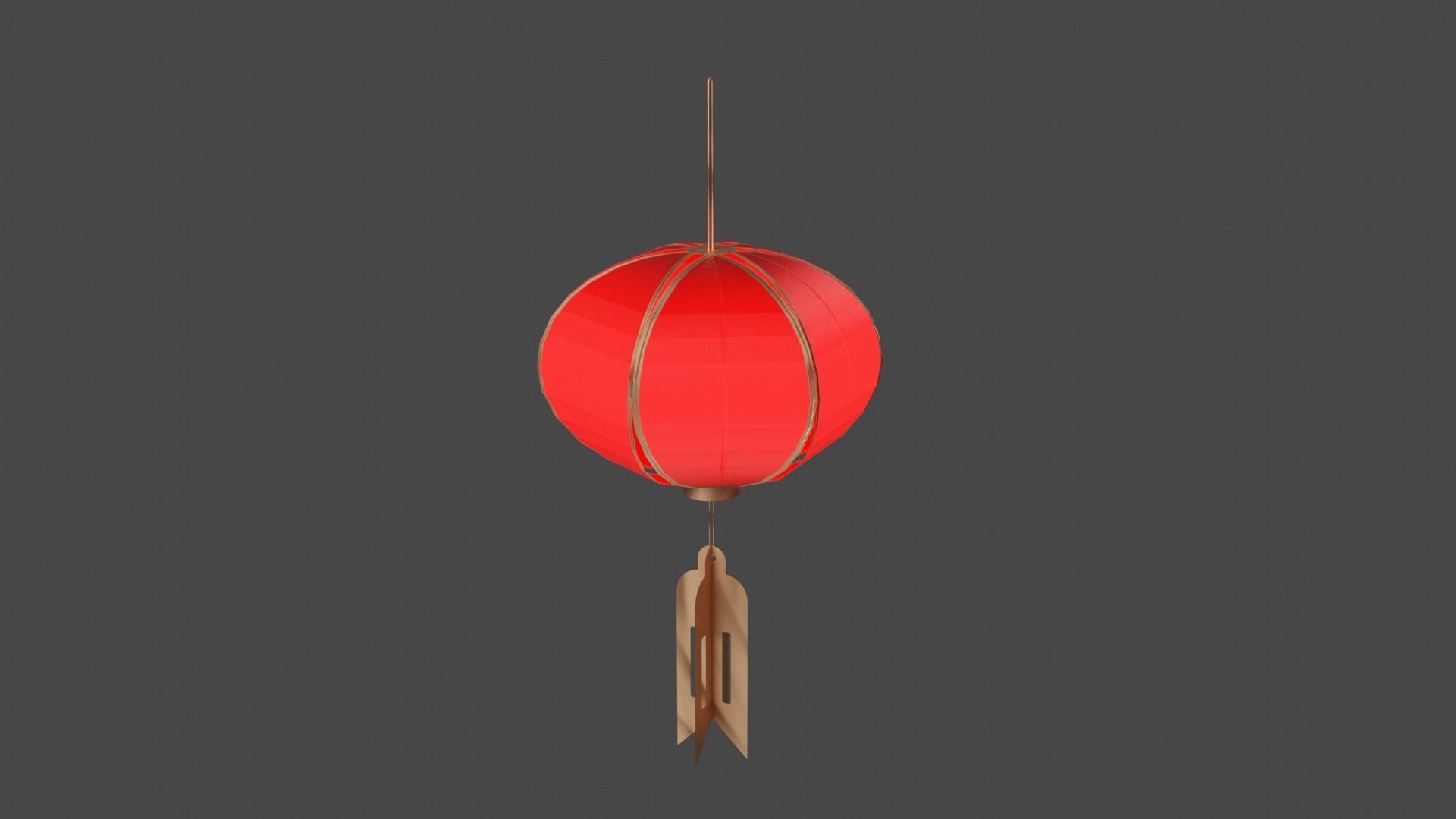 Chinese Lantern Low-poly 3D model_9