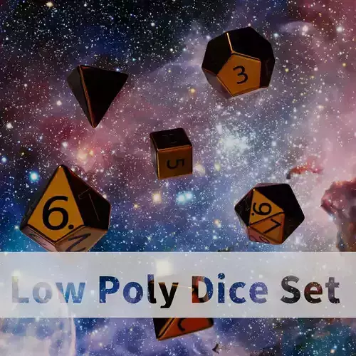 Orange Metal Dice Set