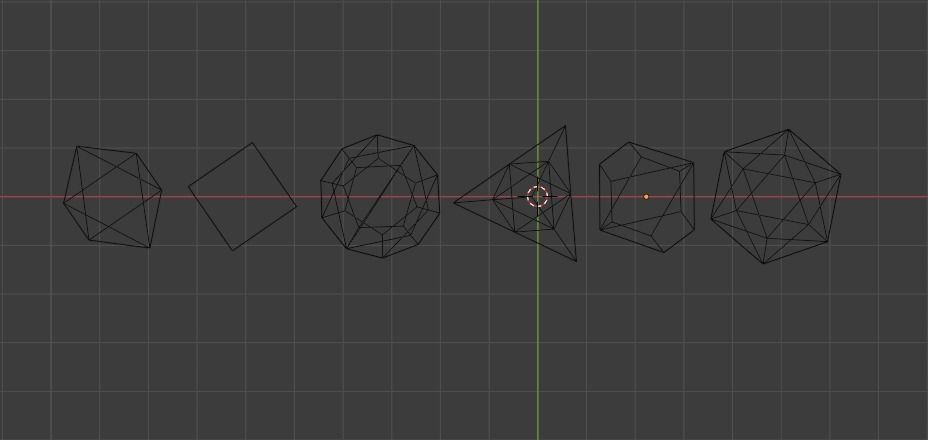 Orange Metal Dice Set Low-poly 3D model_11